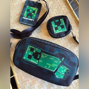 Minecraft 3 Piece Pouch Set with Lanyard​